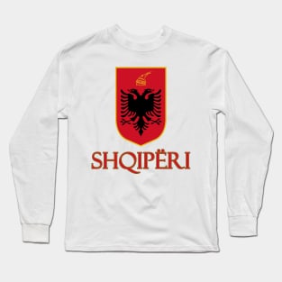 Albania (in Albanian) Coat of Arms Design Long Sleeve T-Shirt